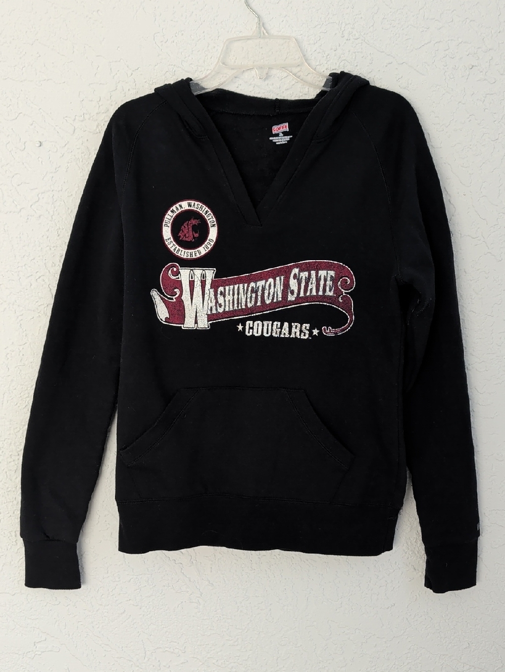 Washington State University Cougars Black Hooded Sweatshirt | Size XL